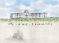 Preview: Postkarte DIN-A6 Aquarell Kunst Druck Kunstdruck Strandkorb Sonnenuntergang Nordsee Insel Juist - Strandhotel Kurhaus Juist weiter Strand - Juist 14